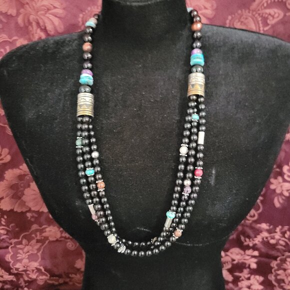TR Singer Southwestern Sterling and Gemstone Necklace